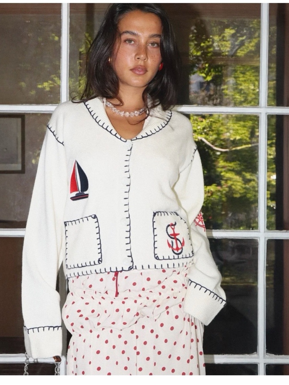 The Bailey Rose Anchor Patch Cardigan - Picture 2 of 6